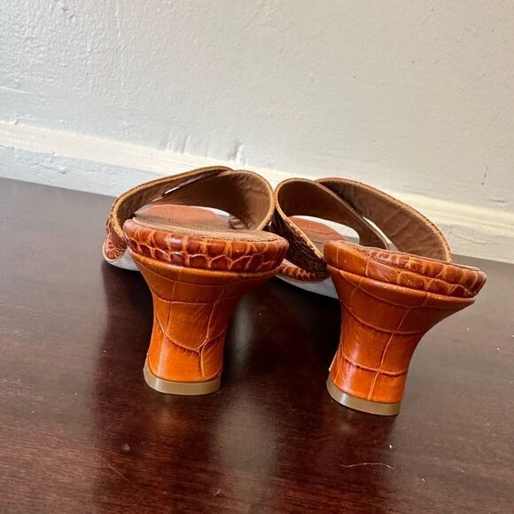 Paris Texas  leather croc embossed crisscross sandal’s size 7 - Picture 9 of 12